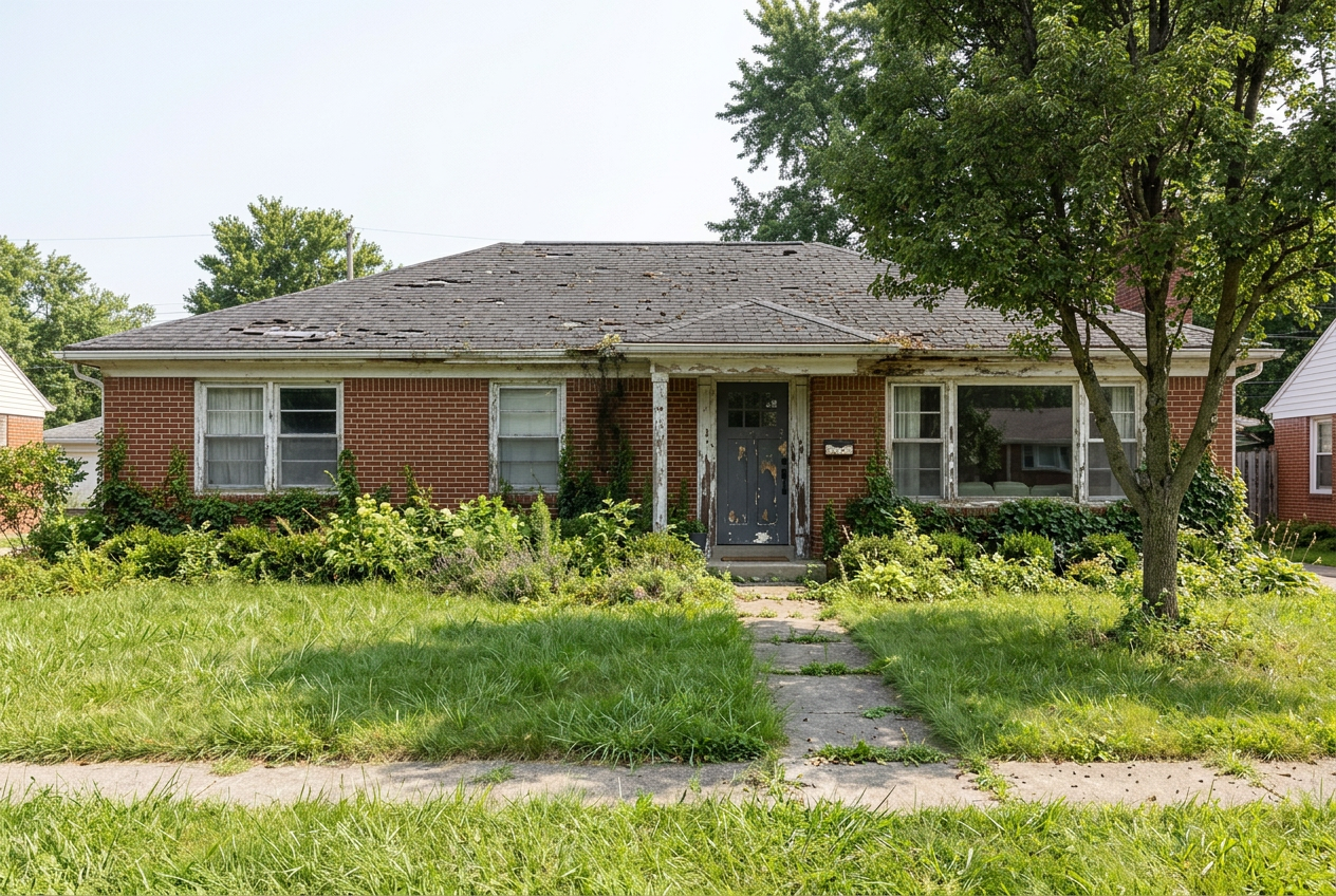 Brick Home — Siding Transformation before
